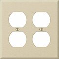 Amerelle PRO 2-Gang Stamped Steel Outlet Wall Plate, Ivory Wrinkle C982DDIV